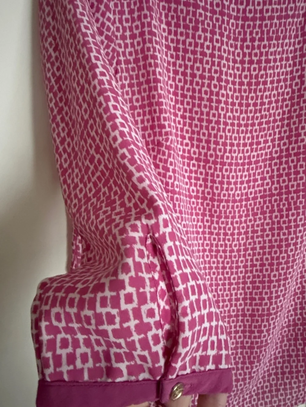 Banana Republic Pink Geometric Boatneck 3/4 Sleeve Top - Picture 3 of 4